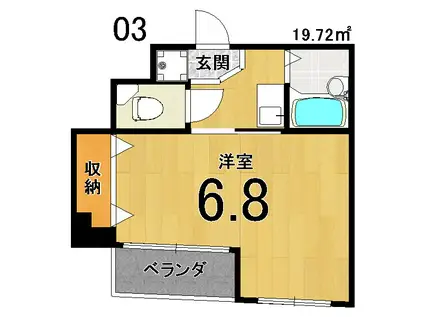 ホームズさいいん(ワンルーム/7階)の間取り写真