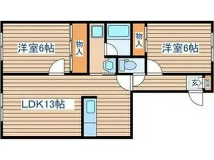 エルムハイツ(2LDK/2階)の間取り写真