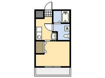 フラット横山(1K/1階)の間取り写真