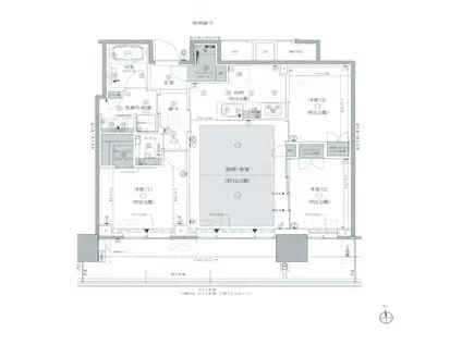 プラウドタワー武蔵小金井クロス ウエスト棟(3LDK/18階)の間取り写真