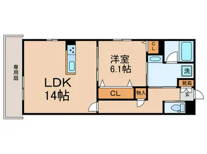 COMFY COURT五条西洞院(1LDK/1階)の間取り写真