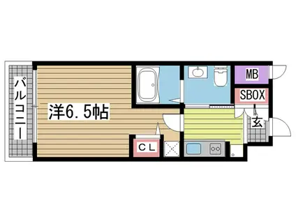 エステムプラザ神戸三宮ルクシア(1K/5階)の間取り写真