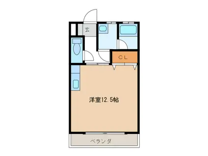 アメニティコーポ(ワンルーム/1階)の間取り写真