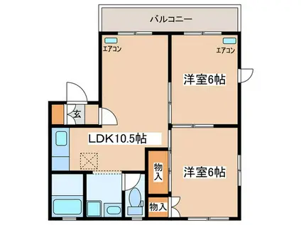 コーポKENⅡ(2LDK/2階)の間取り写真