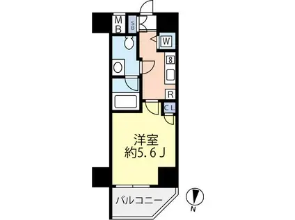 グランヴァンミッドイースト押上(1K/5階)の間取り写真