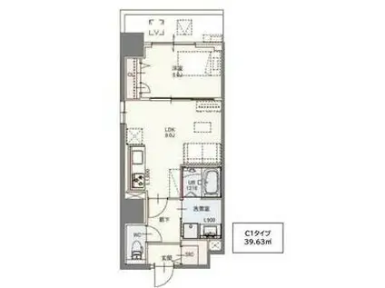 フレンシア西宮北口(1LDK/6階)の間取り写真