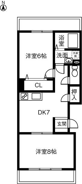 メゾン・サーブル(2LDK/4階)の間取り写真