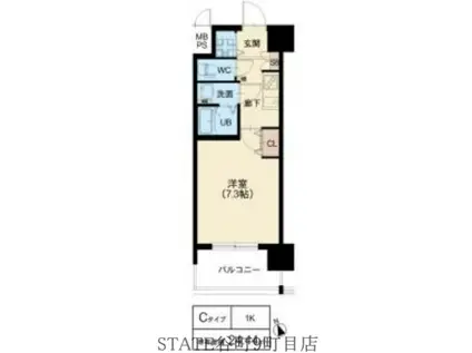 スプランディッド天王寺III(1K/12階)の間取り写真