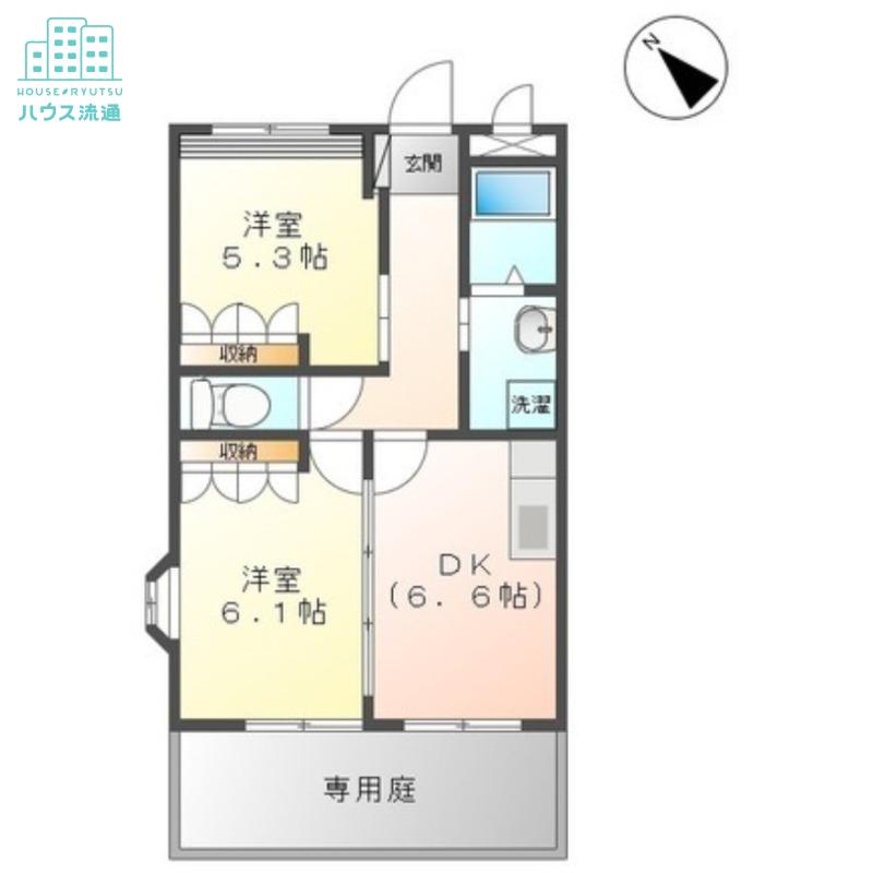 シャンティア(2DK/2階)の間取り写真