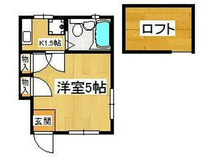 ピュアハウス中山A・B(1K/1階)の間取り写真