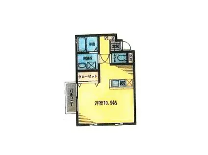 ガーデンハウス(ワンルーム/2階)の間取り写真