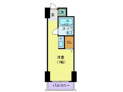 ヴィレッジハウス千葉南(ワンルーム/3階)の間取り写真