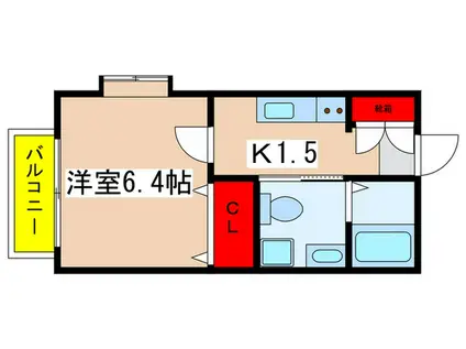 プレ・デ・ガール百合ヶ丘(1K/1階)の間取り写真