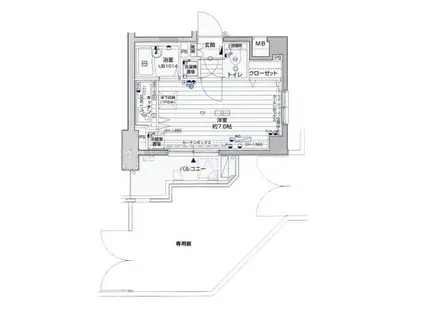 菱和パレス世田谷桜新町(ワンルーム/1階)の間取り写真
