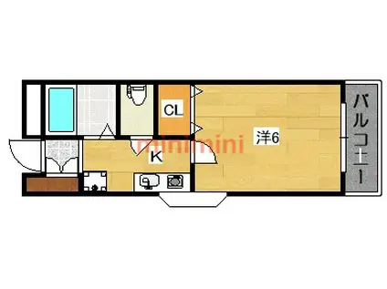 メゾン紫明園(1K/1階)の間取り写真