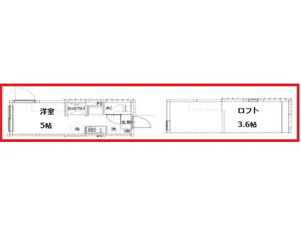 エスエルエスジー 荒川町屋(ワンルーム/2階)の間取り写真