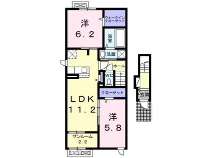 オ・プティ・ラコントル II(2LDK/2階)の間取り写真