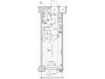 メイクスデザイン池袋イースト(1K/6階)の間取り写真