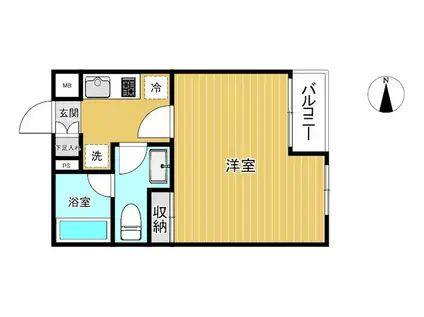 プラザ中落合(1K/2階)の間取り写真