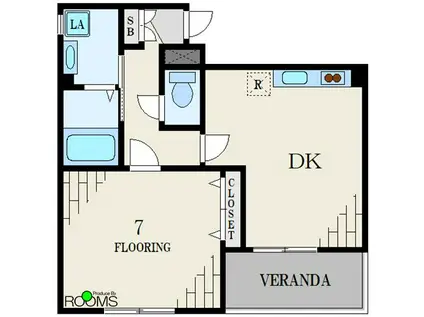 小磯ビル(1DK/4階)の間取り写真