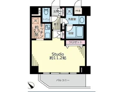 ダイナシティ文京根津(1K/6階)の間取り写真