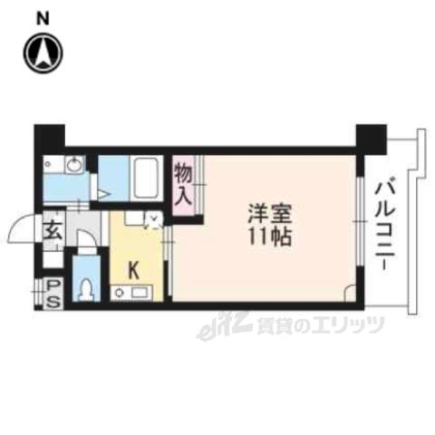 ヴァンボヌール(1K/7階)の間取り写真