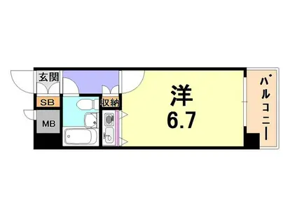 朝日プラザアルファポート神戸(ワンルーム/4階)の間取り写真