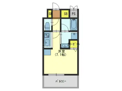 セイワパレス玉造(1K/7階)の間取り写真