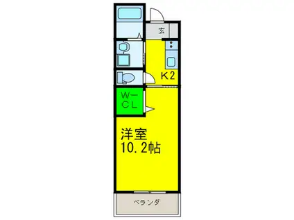 エンゼル・サチ岸和田(1K/2階)の間取り写真