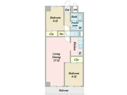 グリーンパーク北葛西(2LDK/3階)の間取り写真