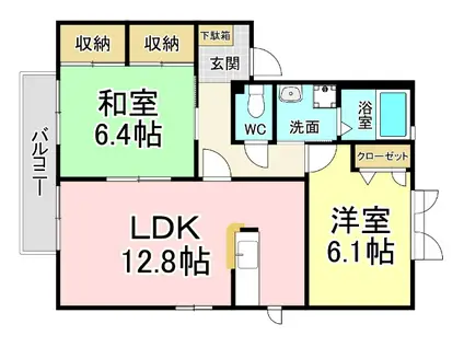 エティンセラー21 C棟(2LDK/2階)の間取り写真
