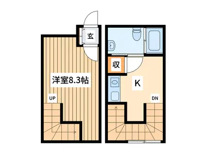 シムビオシス(1K/1階)の間取り写真