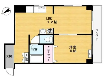 ドエルミヤガワ(1LDK/3階)の間取り写真