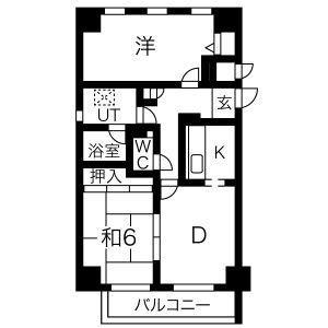 グレース堀田(2DK/4階)の間取り写真