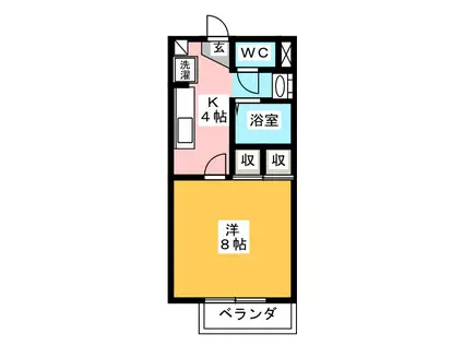 サープラスソフィア(1K/1階)の間取り写真