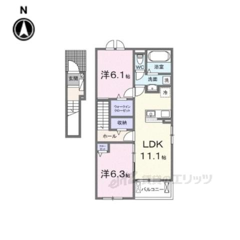 シルエーラ セットB(2LDK/2階)の間取り写真
