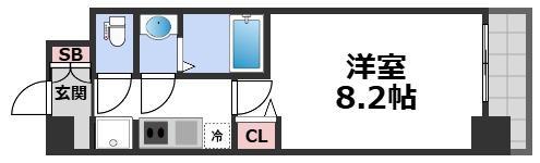 プレサンス心斎橋ソレイユ(1K/13階)の間取り写真