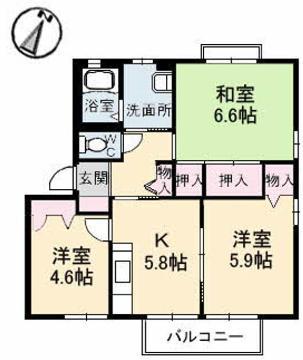 フォレスタ(3K/1階)の間取り写真