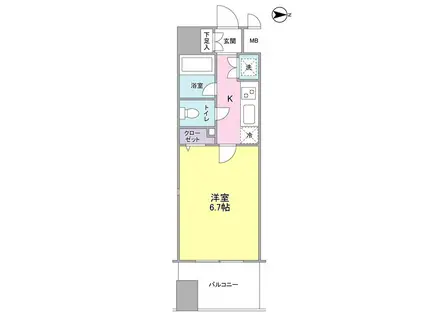 プロスペクト・グラーサ広尾(1K/9階)の間取り写真