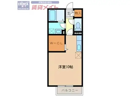 スプレンドーレ(ワンルーム/2階)の間取り写真