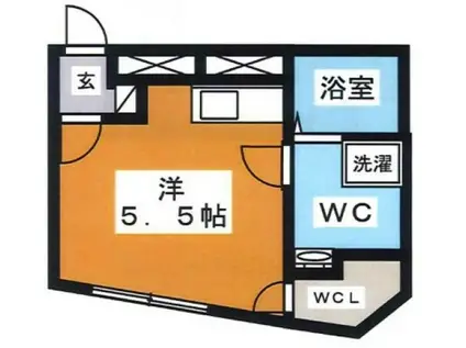 B.G.GRAND TOGOSHIGINZA(ワンルーム/1階)の間取り写真