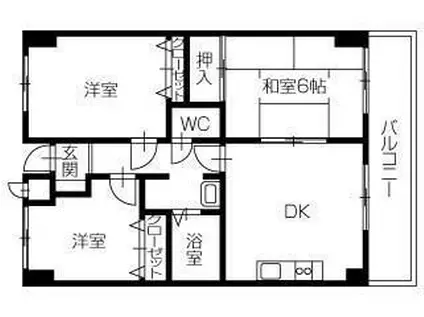 ハイム南風(3DK/4階)の間取り写真