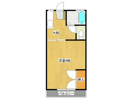 シルクハイツC D(1K/2階)の間取り写真