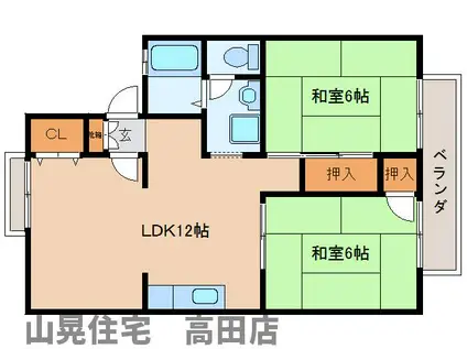 フローレ赤坂(2LDK/2階)の間取り写真