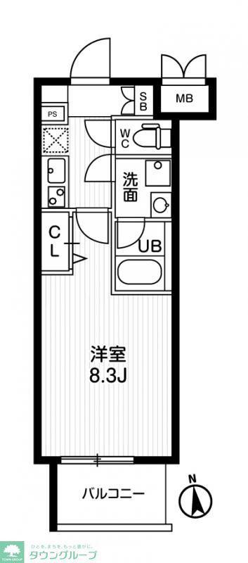 AR向島(1K/4階)の間取り写真