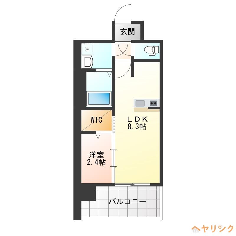 エスリード志賀本通ザ・フロント(1LDK/4階)の間取り写真