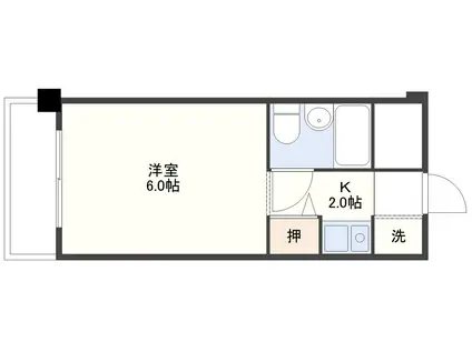 MARINA BAY NAGASAKI(1K/2階)の間取り写真