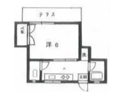碧ハイツ(1K/1階)の間取り写真