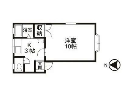 マーセルキリマンジャロA棟(1K/1階)の間取り写真