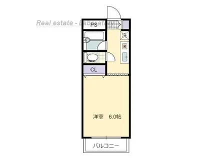 ケントクレール宮崎大工町(1K/2階)の間取り写真